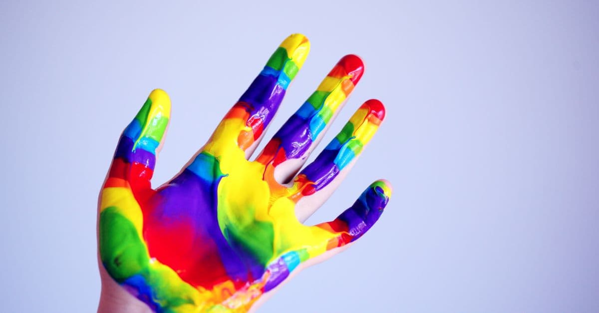 Colorful children's finger painting